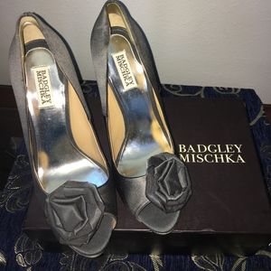 Badgley Mischka satin heels